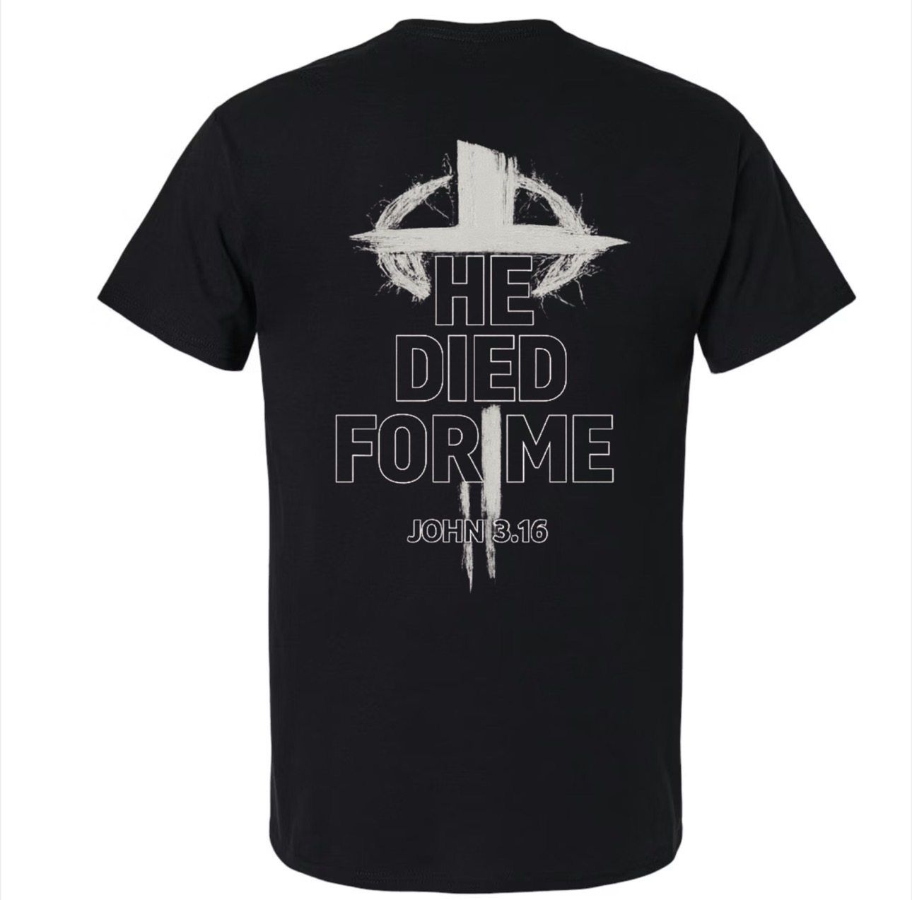 He Died For Me Tee — Black view 2